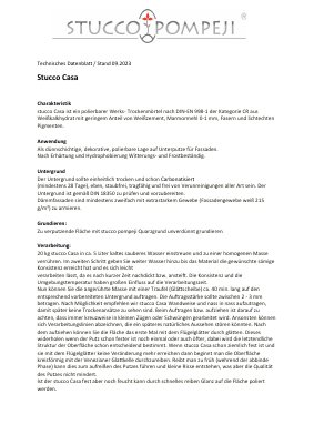 STUCCO CASA Technisches Datenblatt
