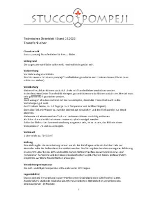 STUCCO FRESCO Technisches Datenblatt Transferkleber