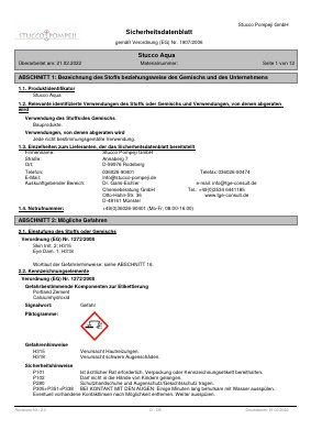 STUCCO AQUA Sicherheitsdatenblatt (DE)