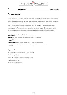 STUCCO AQUA Technisches Datenblatt