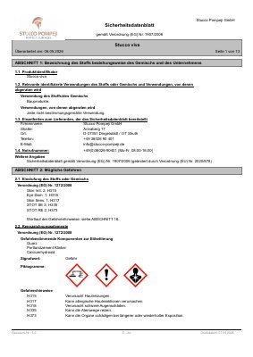 STUCCO VIVA Sicherheitsdatenblatt (DE)
