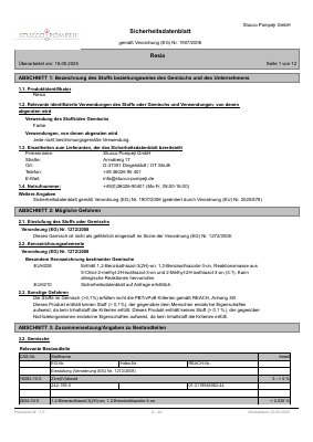 STUCCO RESIA Sicherheitsdatenblatt