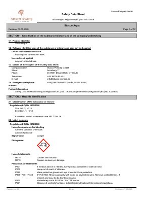 STUCCO AQUA Sicherheitsdatenblatt (EN)