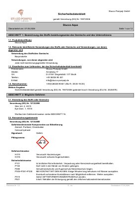 STUCCO AQUA Sicherheitsdatenblatt (DE)