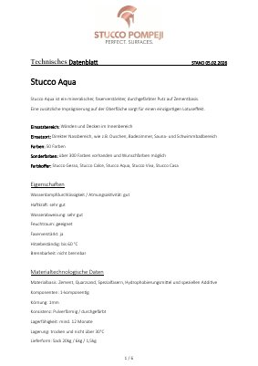 STUCCO AQUA Technisches Datenblatt